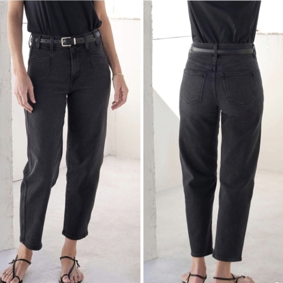 AYR Washed Black The Beat Barrel Leg Denim Jeans Pants Women's Size 27 - Picture 1 of 7